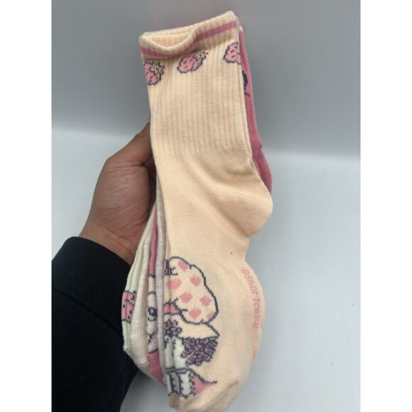 Strawberry Shortcake Ribbed Mid-Crew Socks 5 Pair Sz 4-10 - Picture 5 of 5
